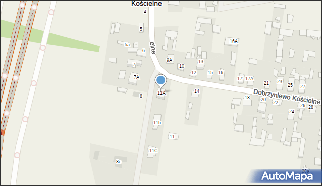 Dobrzyniewo Kościelne, Dobrzyniewo Kościelne, 11A, mapa Dobrzyniewo Kościelne
