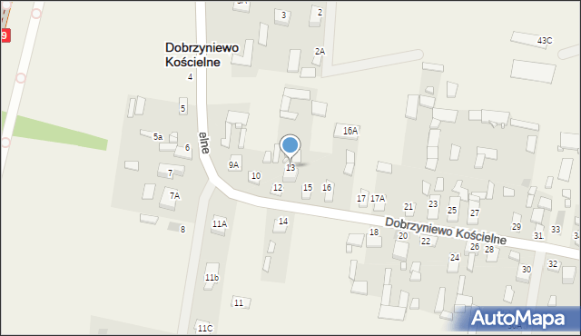 Dobrzyniewo Kościelne, Dobrzyniewo Kościelne, 13, mapa Dobrzyniewo Kościelne