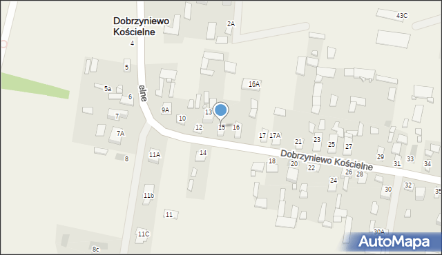 Dobrzyniewo Kościelne, Dobrzyniewo Kościelne, 15, mapa Dobrzyniewo Kościelne