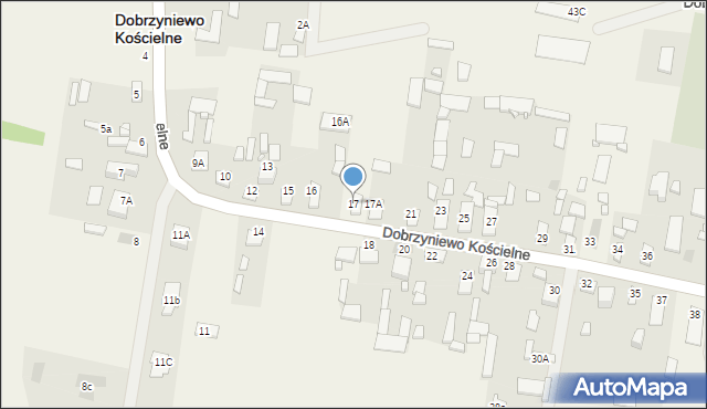 Dobrzyniewo Kościelne, Dobrzyniewo Kościelne, 17, mapa Dobrzyniewo Kościelne