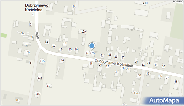 Dobrzyniewo Kościelne, Dobrzyniewo Kościelne, 17A, mapa Dobrzyniewo Kościelne