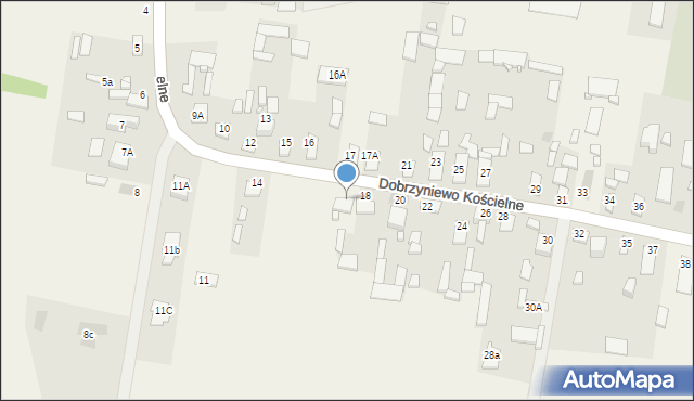 Dobrzyniewo Kościelne, Dobrzyniewo Kościelne, 18A, mapa Dobrzyniewo Kościelne