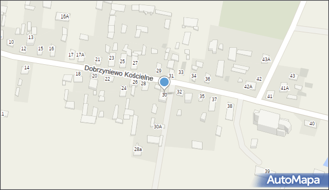 Dobrzyniewo Kościelne, Dobrzyniewo Kościelne, 30, mapa Dobrzyniewo Kościelne