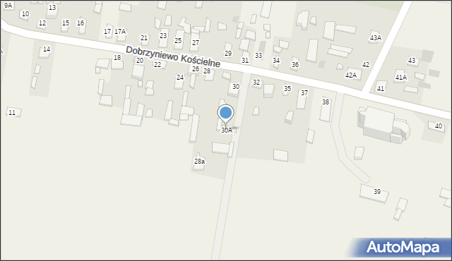 Dobrzyniewo Kościelne, Dobrzyniewo Kościelne, 30A, mapa Dobrzyniewo Kościelne