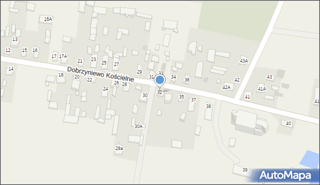 Dobrzyniewo Kościelne, Dobrzyniewo Kościelne, 32, mapa Dobrzyniewo Kościelne