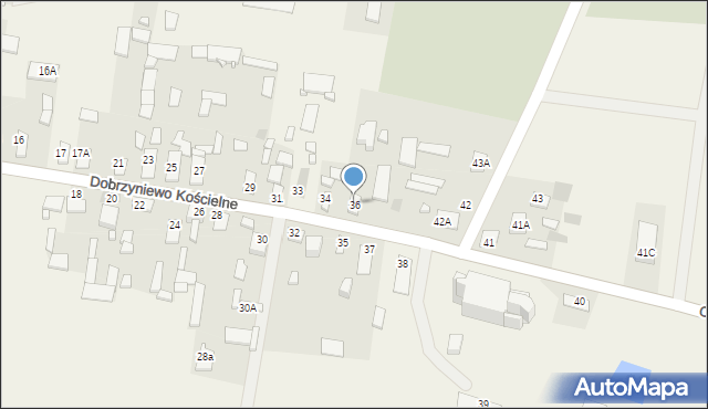 Dobrzyniewo Kościelne, Dobrzyniewo Kościelne, 36, mapa Dobrzyniewo Kościelne