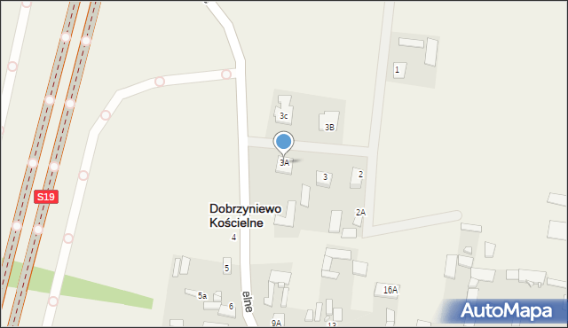 Dobrzyniewo Kościelne, Dobrzyniewo Kościelne, 3A, mapa Dobrzyniewo Kościelne