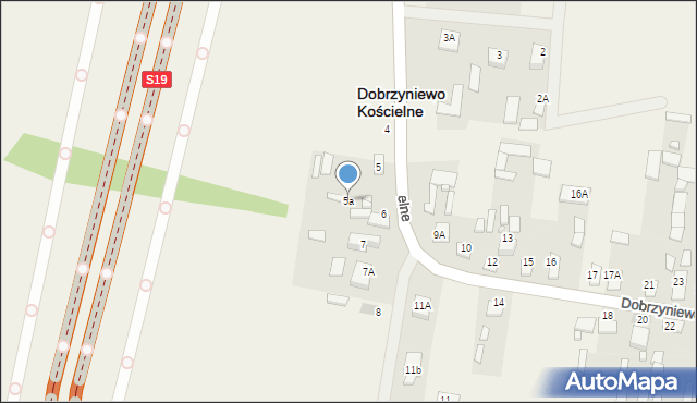 Dobrzyniewo Kościelne, Dobrzyniewo Kościelne, 5a, mapa Dobrzyniewo Kościelne