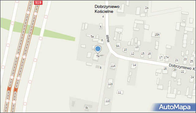 Dobrzyniewo Kościelne, Dobrzyniewo Kościelne, 7A, mapa Dobrzyniewo Kościelne