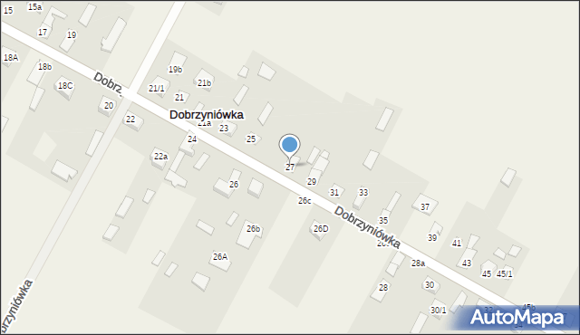 Dobrzyniówka, Dobrzyniówka, 27, mapa Dobrzyniówka