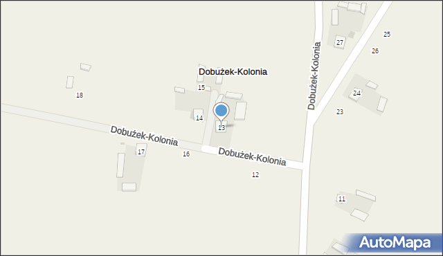 Dobużek-Kolonia, Dobużek-Kolonia, 13, mapa Dobużek-Kolonia