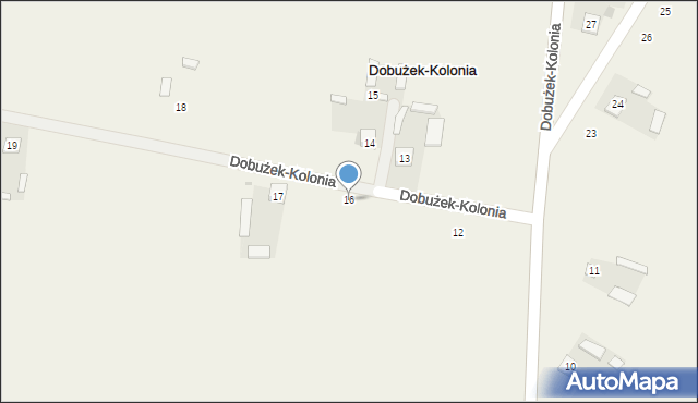 Dobużek-Kolonia, Dobużek-Kolonia, 16, mapa Dobużek-Kolonia