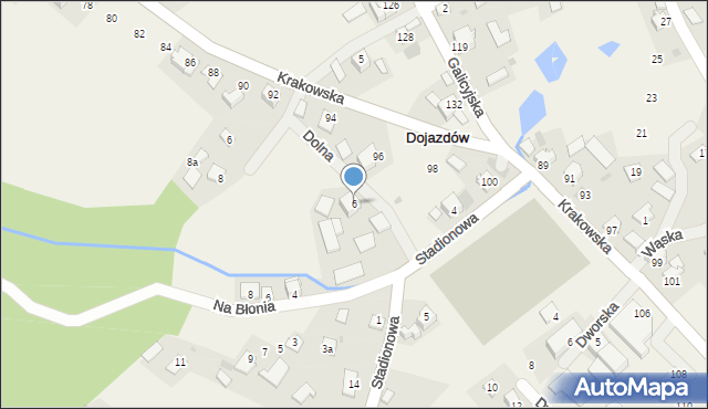 Dojazdów, Dolna, 6, mapa Dojazdów