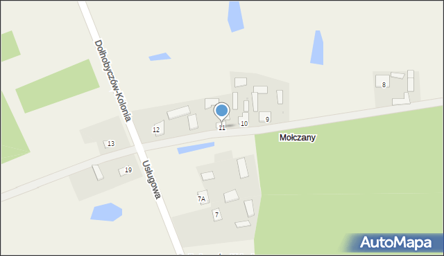Dołhobyczów-Kolonia, Dołhobyczów-Kolonia, 11, mapa Dołhobyczów-Kolonia