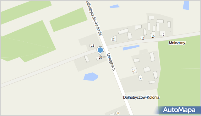 Dołhobyczów-Kolonia, Dołhobyczów-Kolonia, 19, mapa Dołhobyczów-Kolonia