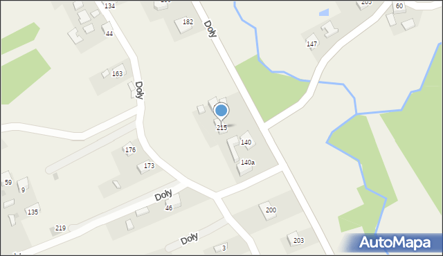 Doły, Doły, 215, mapa Doły