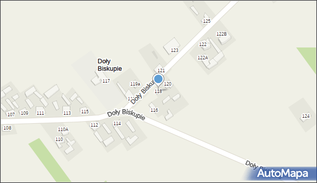 Doły Biskupie, Doły Biskupie, 118, mapa Doły Biskupie