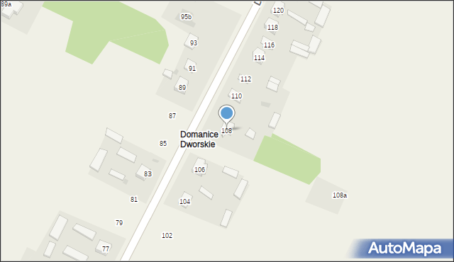 Domanice-Kolonia, Domanice-Kolonia, 108, mapa Domanice-Kolonia