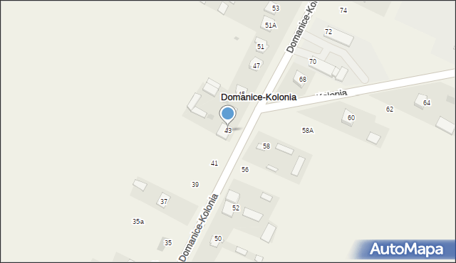 Domanice-Kolonia, Domanice-Kolonia, 43, mapa Domanice-Kolonia