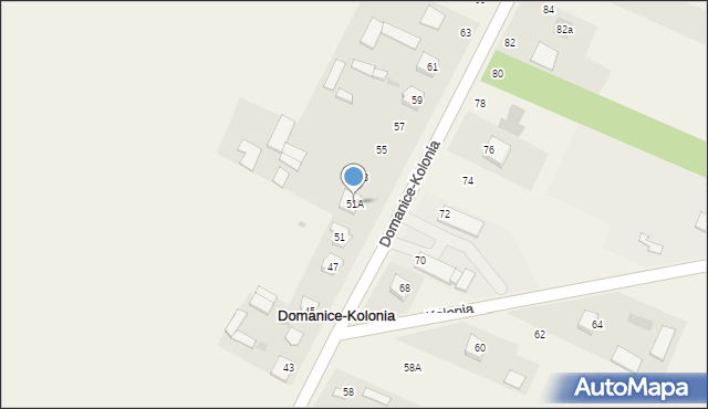 Domanice-Kolonia, Domanice-Kolonia, 51A, mapa Domanice-Kolonia