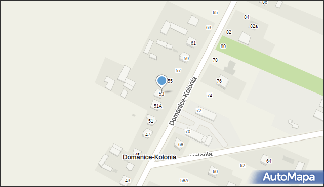 Domanice-Kolonia, Domanice-Kolonia, 53, mapa Domanice-Kolonia