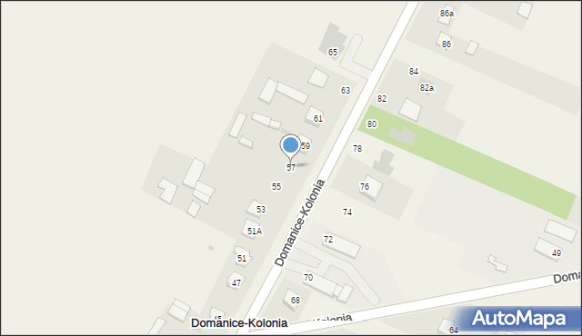Domanice-Kolonia, Domanice-Kolonia, 57, mapa Domanice-Kolonia
