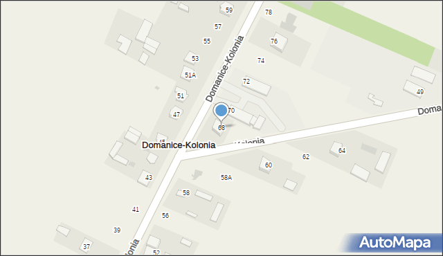 Domanice-Kolonia, Domanice-Kolonia, 68, mapa Domanice-Kolonia