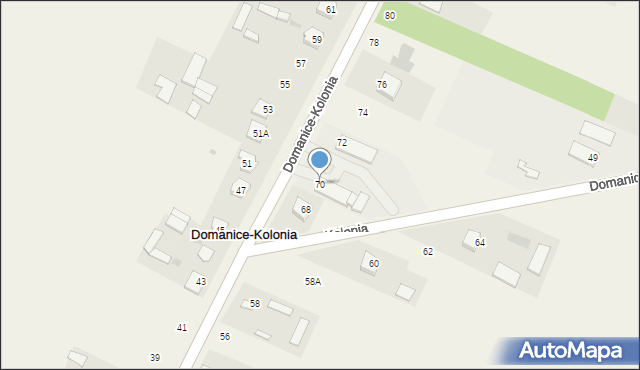 Domanice-Kolonia, Domanice-Kolonia, 70, mapa Domanice-Kolonia