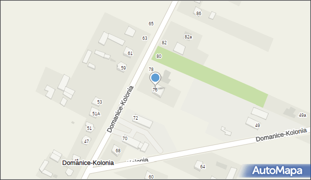 Domanice-Kolonia, Domanice-Kolonia, 76, mapa Domanice-Kolonia