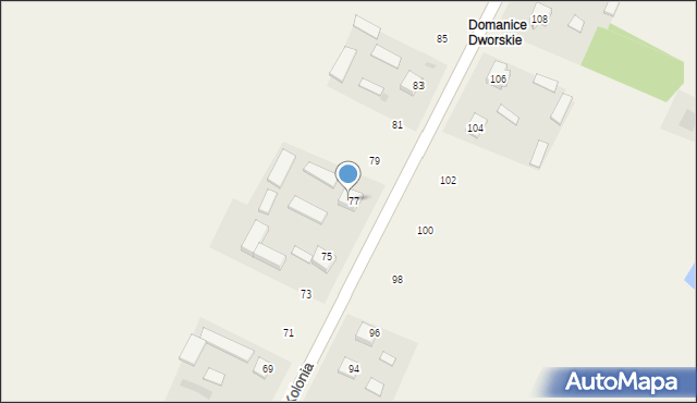 Domanice-Kolonia, Domanice-Kolonia, 77a, mapa Domanice-Kolonia