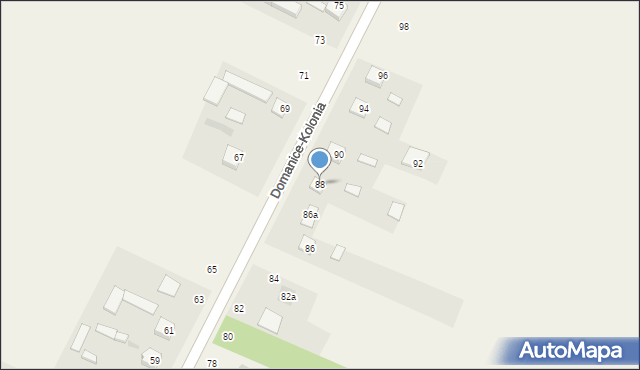 Domanice-Kolonia, Domanice-Kolonia, 88, mapa Domanice-Kolonia