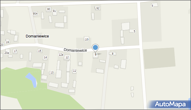 Domaniewice, Domaniewice, 9, mapa Domaniewice