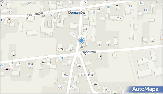 Domaniów, Domaniów, 128, mapa Domaniów