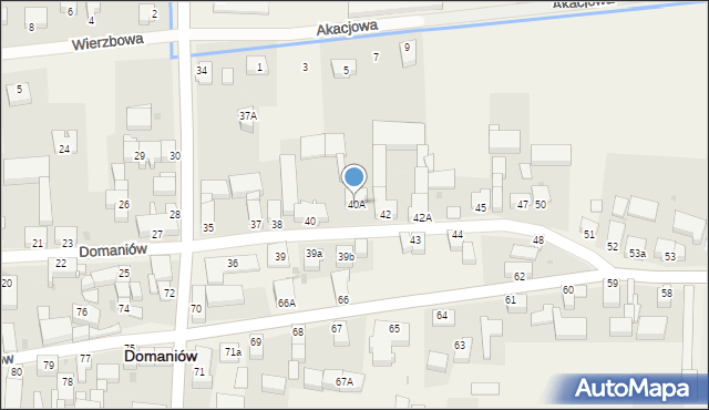 Domaniów, Domaniów, 40A, mapa Domaniów