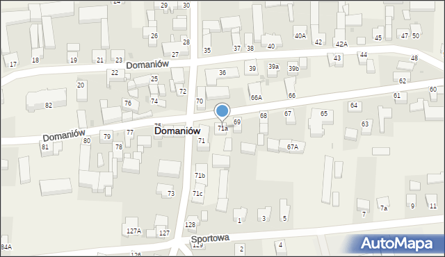 Domaniów, Domaniów, 71a, mapa Domaniów