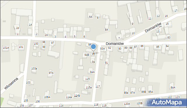 Domaniów, Domaniów, 95, mapa Domaniów