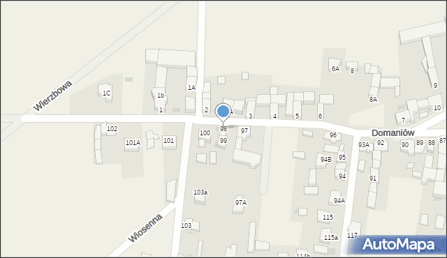 Domaniów, Domaniów, 98, mapa Domaniów