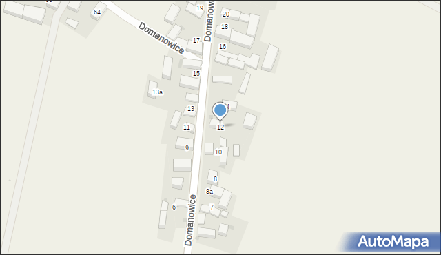 Domanowice, Domanowice, 12, mapa Domanowice
