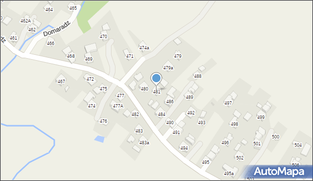 Domaradz, Domaradz, 481, mapa Domaradz