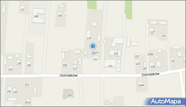 Domatków, Domatków, 216, mapa Domatków