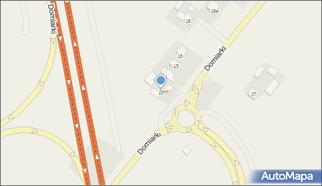 Domiarki, Domiarki, 13, mapa Domiarki