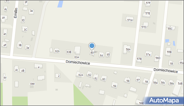 Domiechowice, Domiechowice, 63, mapa Domiechowice