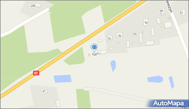 Dominiczyn, Dominiczyn, 51a, mapa Dominiczyn