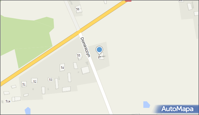 Dominiczyn, Dominiczyn, 97, mapa Dominiczyn