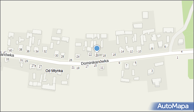 Dominikanówka, Dominikanówka, 20, mapa Dominikanówka