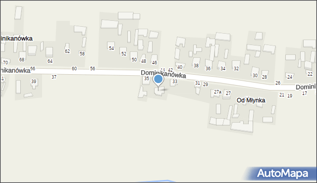 Dominikanówka, Dominikanówka, 33a, mapa Dominikanówka