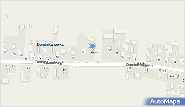 Dominikanówka, Dominikanówka, 58, mapa Dominikanówka