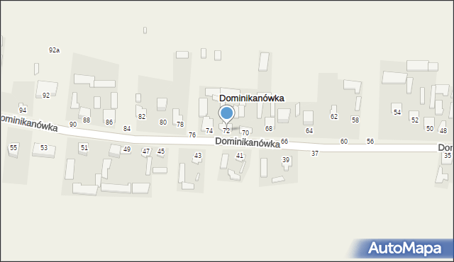 Dominikanówka, Dominikanówka, 72, mapa Dominikanówka