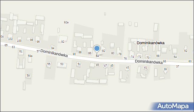 Dominikanówka, Dominikanówka, 84, mapa Dominikanówka