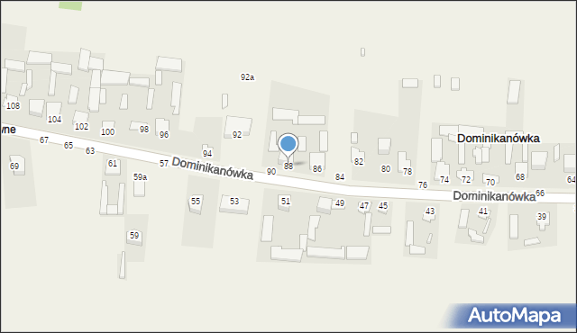 Dominikanówka, Dominikanówka, 88, mapa Dominikanówka